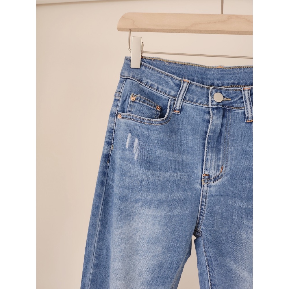 🌟美型靓🌟 顯瘦棉彈窄管破褲💫自由穿搭好看有型💯-細節圖6