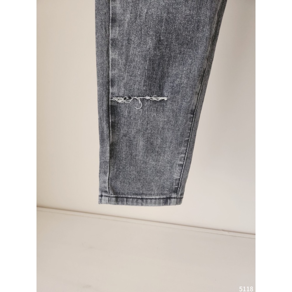 🌟街頭風🌟 彈力腰圍+抽繩💫割破款哈倫褲 男友褲 休閒褲💯-細節圖8