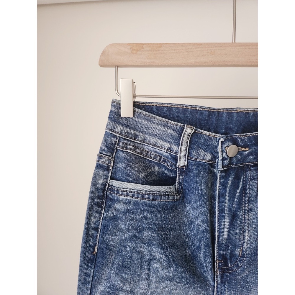 🌟街頭風🌟 牛仔復古褲腳反折款✅個性男朋友褲 老爺褲💯-細節圖7