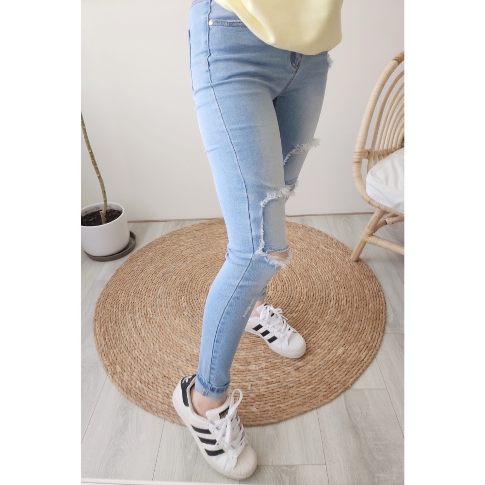 🌟顯瘦款🌟 搞破復古刷白💫爆款修身窄直筒褲💯-細節圖4