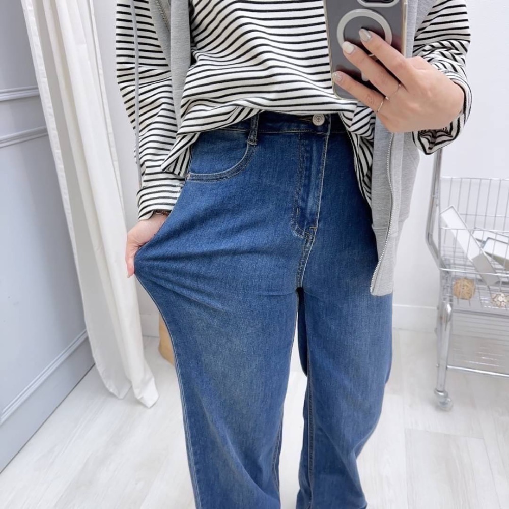 牛仔寬闊落地褲✅ 好看好穿好搭配💯-細節圖5