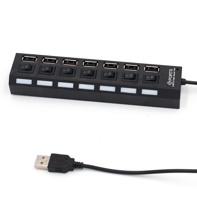 USB集線器 7孔 獨立開關 USB 2.0 7PORT HUB 集線器USB擴充槽 插座分線器 擴充埠-細節圖3