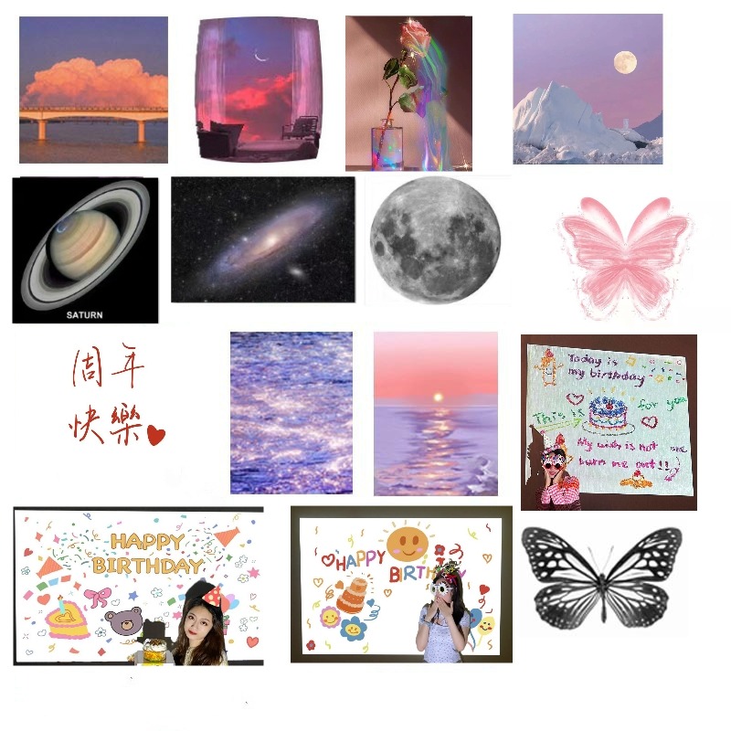 【台灣現貨】網紅卡片拍照投影儀風景氛圍感LED表白場景道具生日快樂投影燈-細節圖6