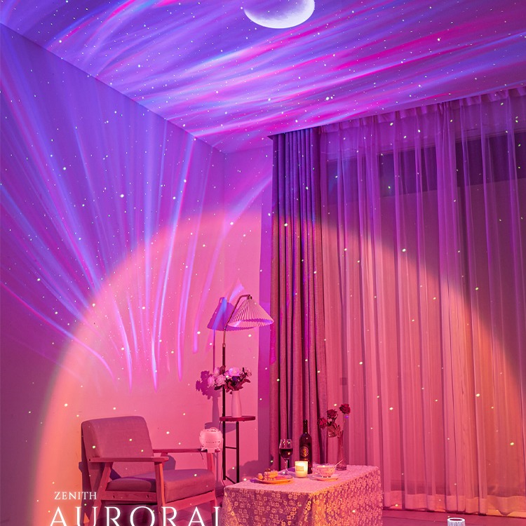 【台灣現貨】北極光星空投影燈臥室頂滿天星星光旋轉氛圍浪漫氣氛小夜燈禮物-細節圖2