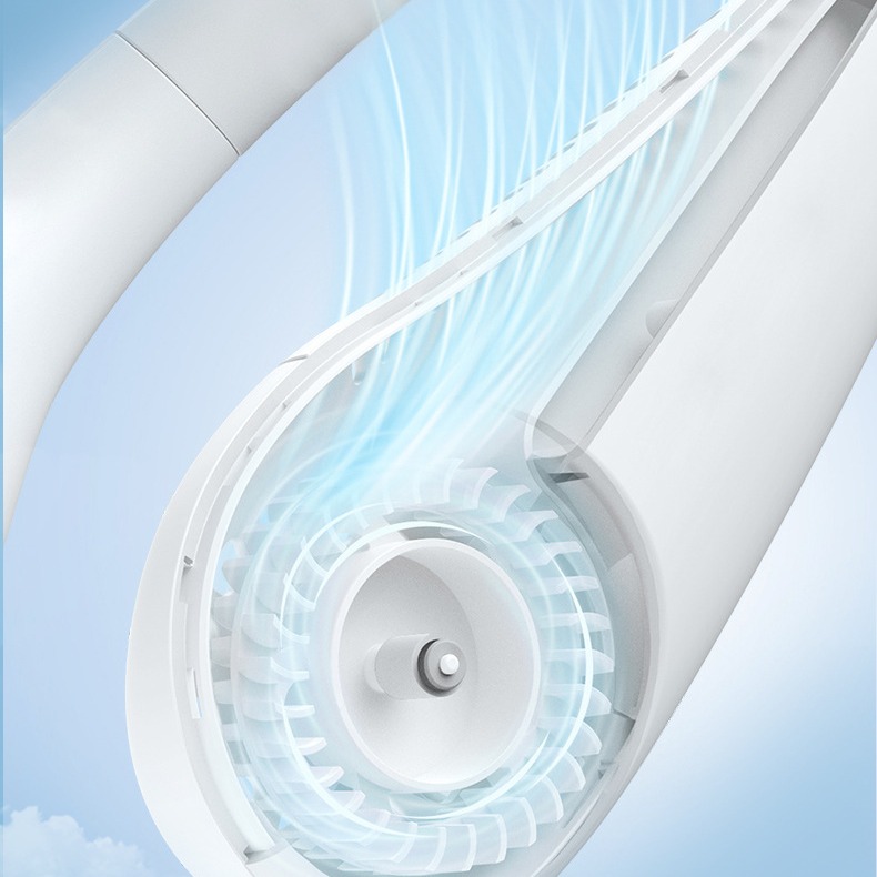 【台灣現貨】掛脖小風扇強力無葉靜音隨身輕巧三檔調節降溫智能無葉掛脖風扇-細節圖5