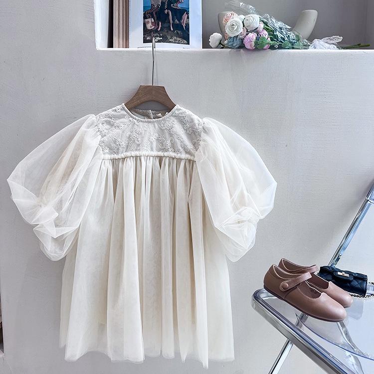 兒童洋裝【新款上市】💛韓系 絕美小仙女 仙氣爆表 蕾絲澎澎袖長袖洋裝 童裝 女童裝 女童洋裝 公主裝 洋裝 女童套裝-細節圖6