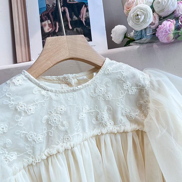 兒童洋裝【新款上市】💛韓系 絕美小仙女 仙氣爆表 蕾絲澎澎袖長袖洋裝 童裝 女童裝 女童洋裝 公主裝 洋裝 女童套裝-細節圖7