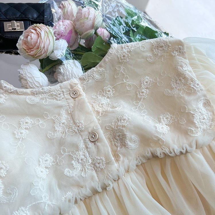 兒童洋裝【新款上市】💛韓系 絕美小仙女 仙氣爆表 蕾絲澎澎袖長袖洋裝 童裝 女童裝 女童洋裝 公主裝 洋裝 女童套裝-細節圖9