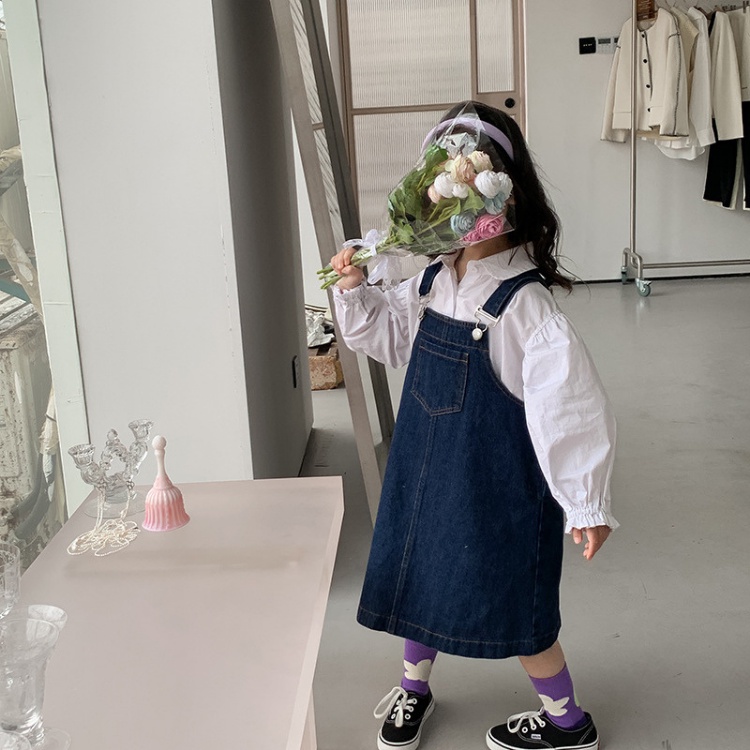 兒童吊帶裙【24H出貨】💛日系 女童 吊帶牛仔裙 女童洋裝 兒童洋裝 童裝 女童裝 吊帶裙 吊帶牛仔裙 裙 裙子 牛仔裙-細節圖3