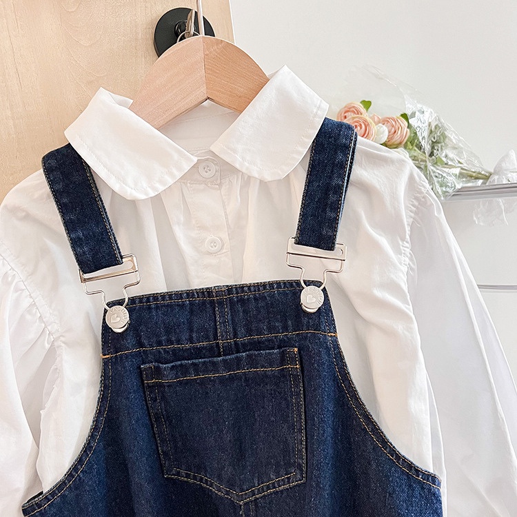 兒童吊帶裙【24H出貨】💛日系 女童 吊帶牛仔裙 女童洋裝 兒童洋裝 童裝 女童裝 吊帶裙 吊帶牛仔裙 裙 裙子 牛仔裙-細節圖7
