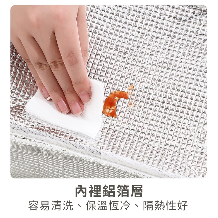 便當袋【台灣現貨】 保溫便當袋 保溫袋 保冷袋 防水便當袋 保冰便當袋 提袋 飯盒袋 鋁箔保冷袋 拉鍊保溫袋 野餐袋-細節圖3