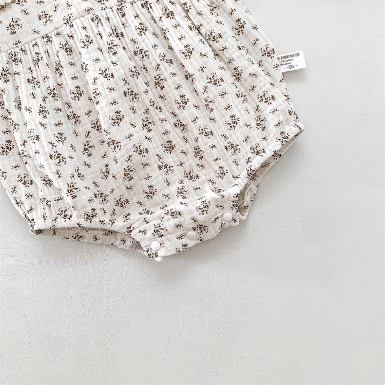 【24H出貨】包屁衣💛 碎花蕾絲娃娃領包屁衣 (附贈帽子) 新生兒包屁衣 長袖包屁衣 新生兒衣服 嬰兒衣服 包屁-細節圖6