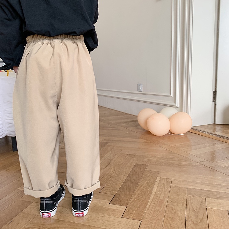 男童長褲【24H出貨】💛日系 男童 直筒休閒西裝褲 童裝 男童裝 男童長褲 男童西裝 女童長褲 男童套裝 韓版童裝 卡其-細節圖3