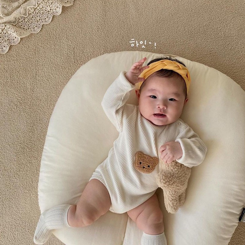 【24H出貨】包屁衣 💛 小熊頭棉質長袖包屁衣 新生兒包屁衣 包屁 長袖包屁衣 新生兒衣服 嬰兒衣服 寶寶衣服-細節圖4