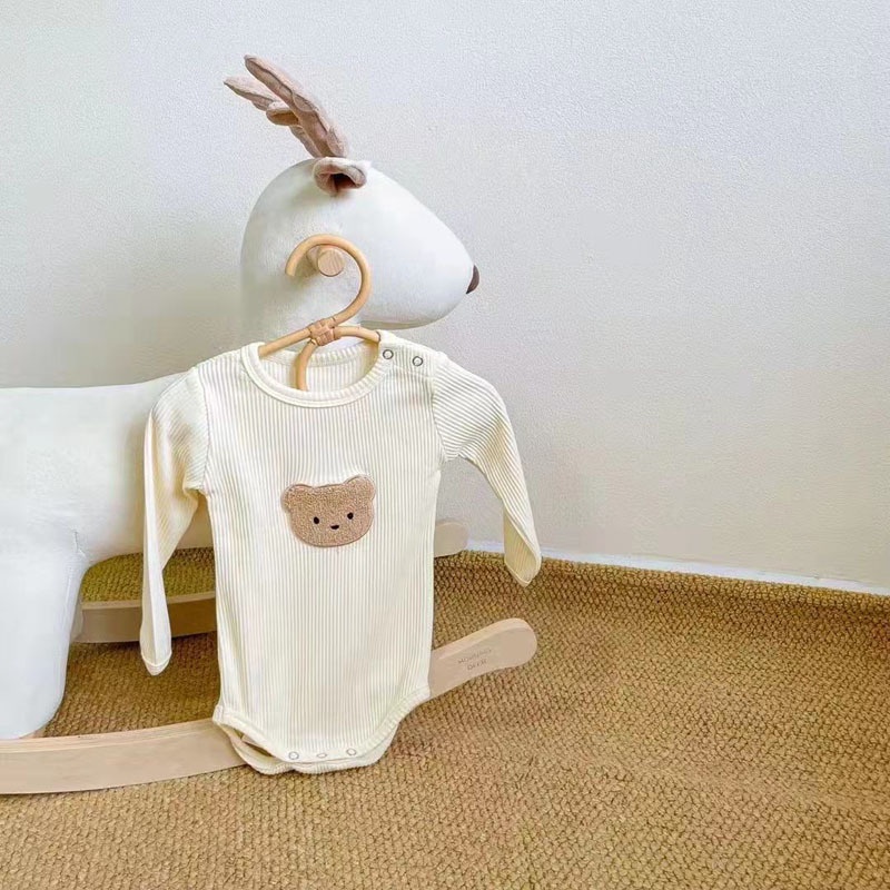 【24H出貨】包屁衣 💛 小熊頭棉質長袖包屁衣 新生兒包屁衣 包屁 長袖包屁衣 新生兒衣服 嬰兒衣服 寶寶衣服-細節圖7