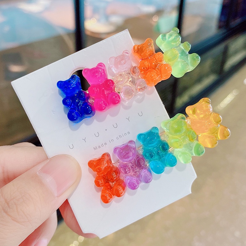 【24H出貨】💛韓風 兒童髮夾 小熊軟糖髮夾 小抓夾 髮飾 髮夾 女童髮飾 嬰兒髮飾 可愛髮夾 小髮夾 抓夾 韓系髮夾-細節圖3