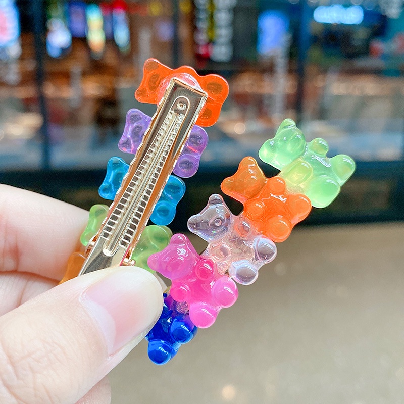 【24H出貨】💛韓風 兒童髮夾 小熊軟糖髮夾 小抓夾 髮飾 髮夾 女童髮飾 嬰兒髮飾 可愛髮夾 小髮夾 抓夾 韓系髮夾-細節圖5