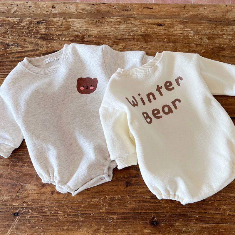 包屁衣【24H出貨】💛韓系 包屁衣 小熊圓領長袖包屁衣 新生兒包屁衣 長袖包屁衣 新生兒衣服 嬰兒衣服 寶寶衣服 童裝-細節圖4