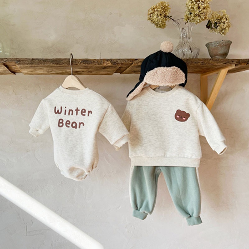 包屁衣【24H出貨】💛韓系 包屁衣 小熊圓領長袖包屁衣 新生兒包屁衣 長袖包屁衣 新生兒衣服 嬰兒衣服 寶寶衣服 童裝-細節圖5