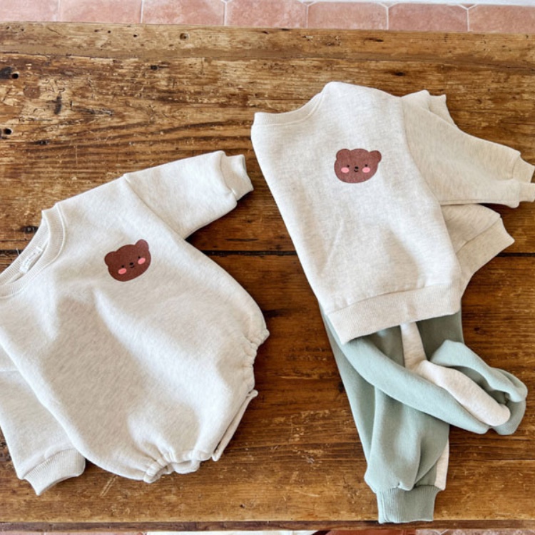 包屁衣【24H出貨】💛韓系 包屁衣 小熊圓領長袖包屁衣 新生兒包屁衣 長袖包屁衣 新生兒衣服 嬰兒衣服 寶寶衣服 童裝-細節圖6
