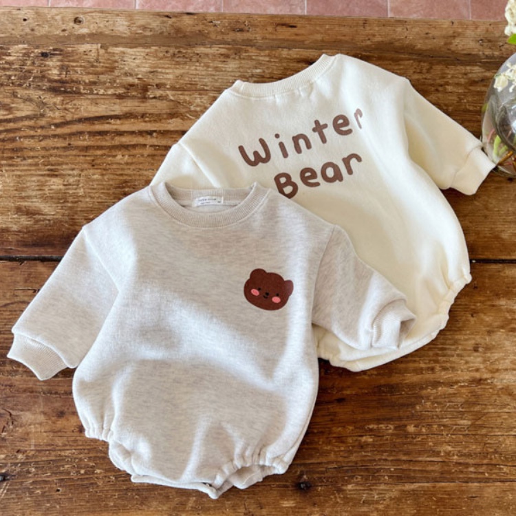 包屁衣【24H出貨】💛韓系 包屁衣 小熊圓領長袖包屁衣 新生兒包屁衣 長袖包屁衣 新生兒衣服 嬰兒衣服 寶寶衣服 童裝-細節圖7