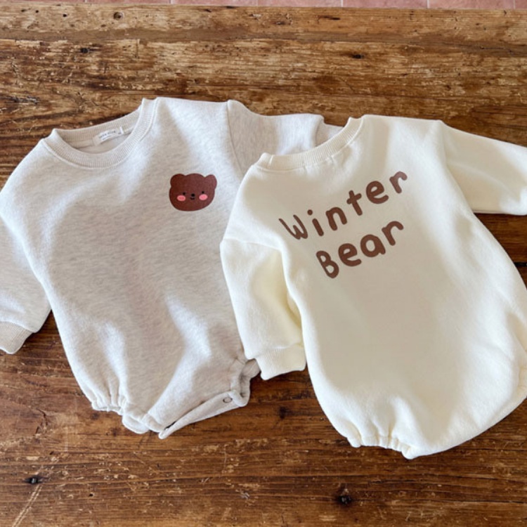 包屁衣【24H出貨】💛韓系 包屁衣 小熊圓領長袖包屁衣 新生兒包屁衣 長袖包屁衣 新生兒衣服 嬰兒衣服 寶寶衣服 童裝-細節圖8