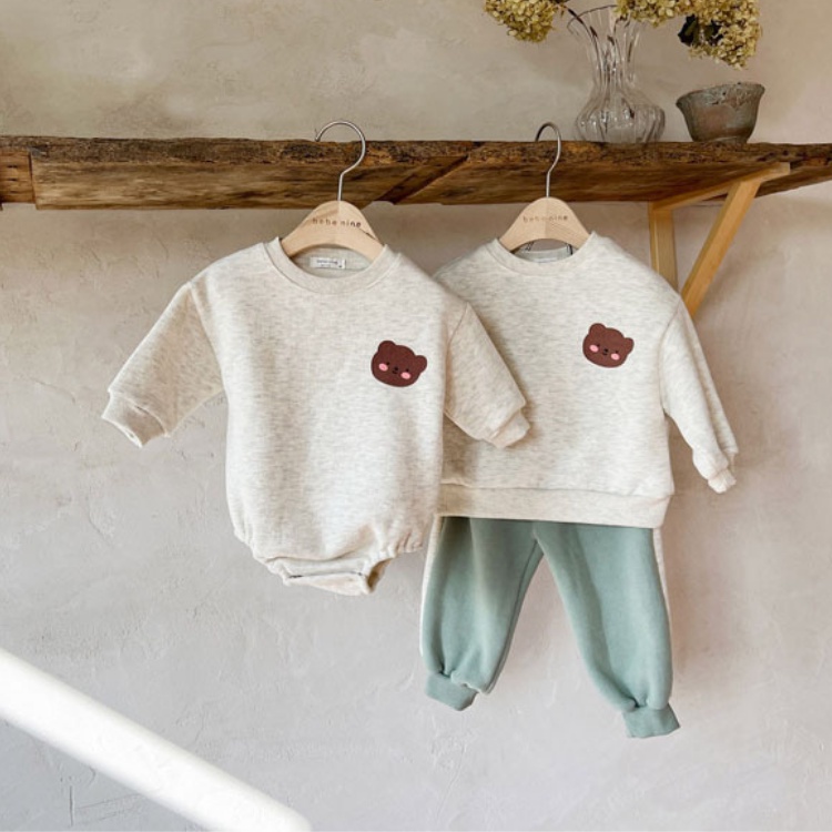 包屁衣【24H出貨】💛韓系 包屁衣 小熊圓領長袖包屁衣 新生兒包屁衣 長袖包屁衣 新生兒衣服 嬰兒衣服 寶寶衣服 童裝-細節圖9