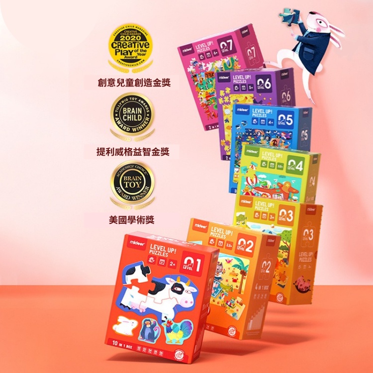 新款💛名師推薦 mideer 兒童早教益智拼圖 6-8階賣場 動物拼圖 大塊拼圖 進階式拼圖 兒童禮物 拼圖 兒童玩具-細節圖2
