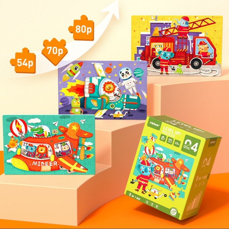 新款💛名師推薦 mideer 兒童早教益智拼圖 6-8階賣場 動物拼圖 大塊拼圖 進階式拼圖 兒童禮物 拼圖 兒童玩具-細節圖3