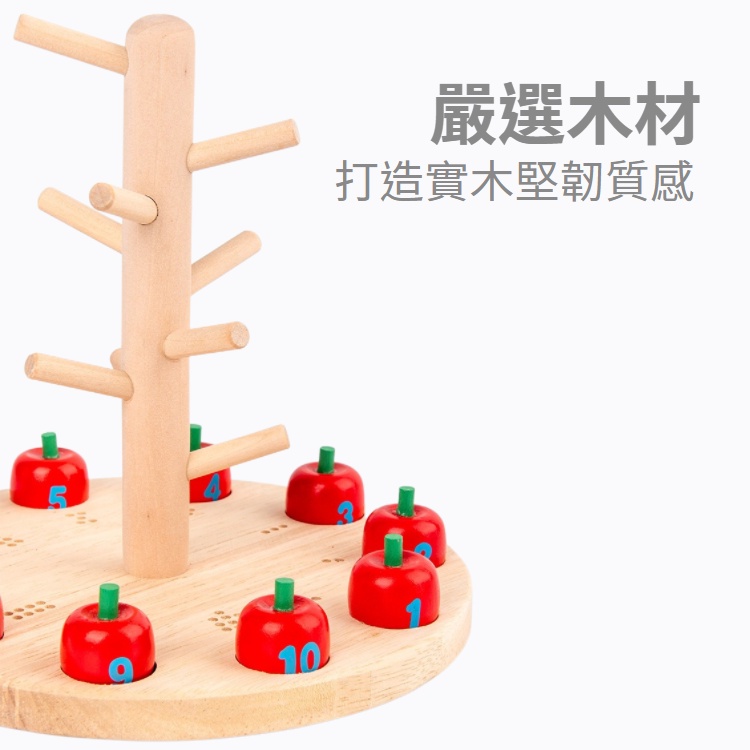 兒童節禮物 💛 木製摘蘋果數字遊戲組 蒙特梭利教具 邏輯思維訓練玩具 親子互動玩具 積木 積木玩具 玩具 益智玩具-細節圖3