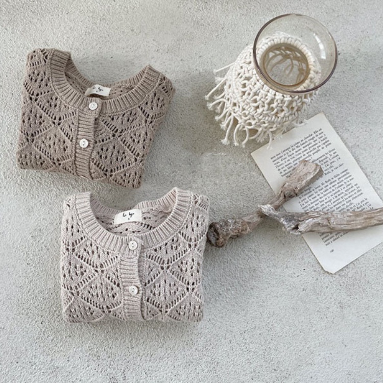 女童外套【24H出貨】💛韓系 氣質縷空針織薄外套 童裝 女童裝 女童上衣 女童外套 長袖上衣 女童套裝 女童長袖-細節圖4