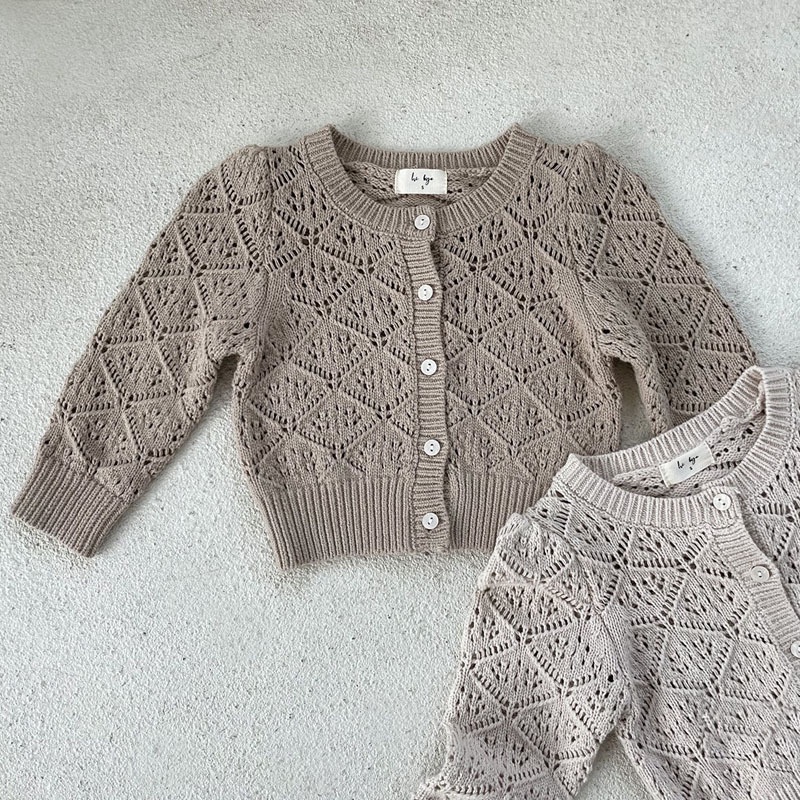 女童外套【24H出貨】💛韓系 氣質縷空針織薄外套 童裝 女童裝 女童上衣 女童外套 長袖上衣 女童套裝 女童長袖-細節圖5