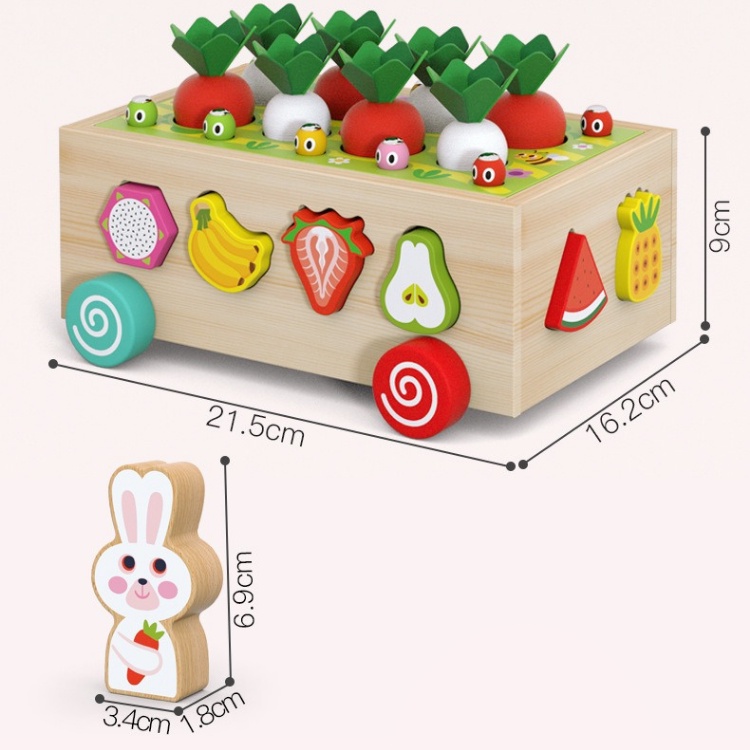 【台灣出貨】💛木製多功能農場果園 玩具車 積木 早教玩具 益智開發積木配對 形狀配對玩具 車子玩具 玩具 兒童節禮物-細節圖9