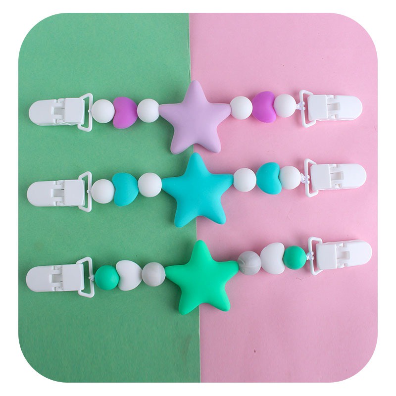 奶嘴鍊💛手帕夾 奶嘴 奶嘴鏈 星星造型 奶嘴夾 萬用夾 雙頭夾 多色可選 食品級矽膠 香草奶嘴 安撫奶嘴 奶嘴帶 奶嘴繩-細節圖3