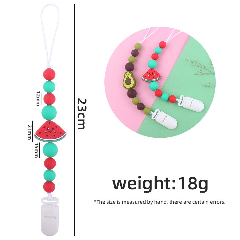 奶嘴鍊💛固齒器 奶嘴 奶嘴鏈 水果造型 奶嘴夾 多色可選 食品級矽膠 香草奶嘴 安撫奶嘴 奶嘴帶 奶嘴繩 咬咬樂 牙膠-細節圖7