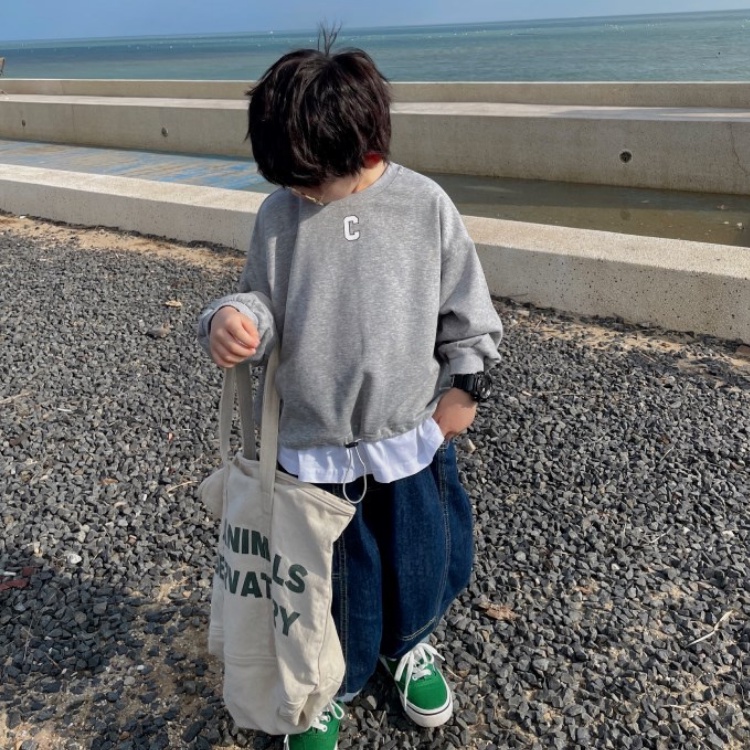 兒童上衣【24H出貨】💛日系 男童 假兩件長袖大學T 男童套裝 男童裝 兒童套裝 韓版童裝 男童上衣 女童上衣 女童衣服-細節圖3