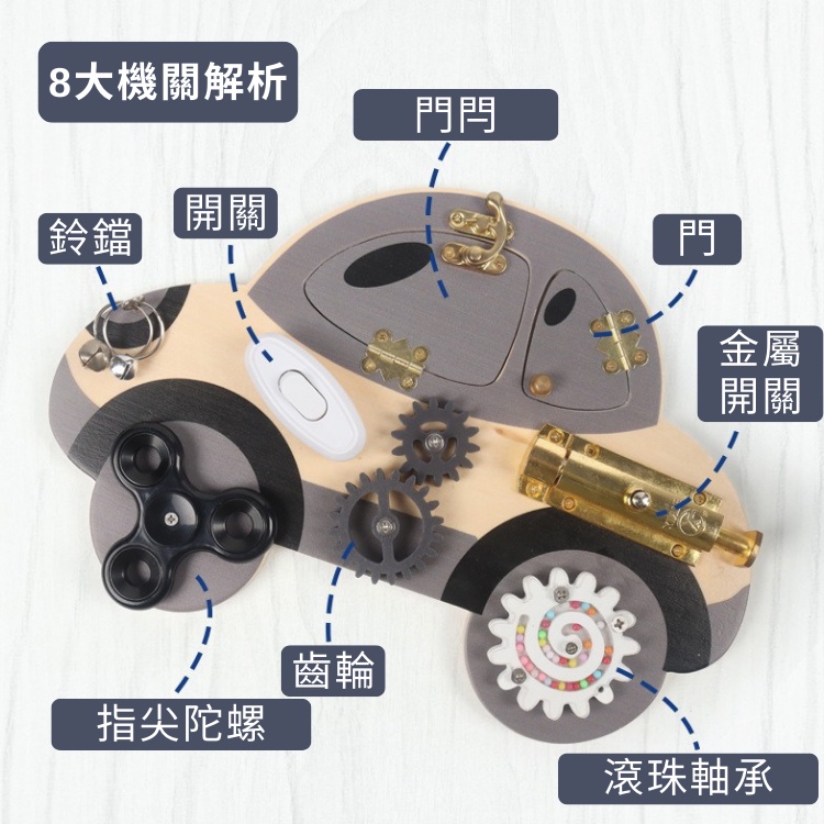 週歲禮物💛 汽車忙碌板 蒙特梭利 忙碌板 忙碌塊 忙碌盒 幼兒教具 玩具 益智 益智玩具 兒童益智玩具 益智教具-細節圖5