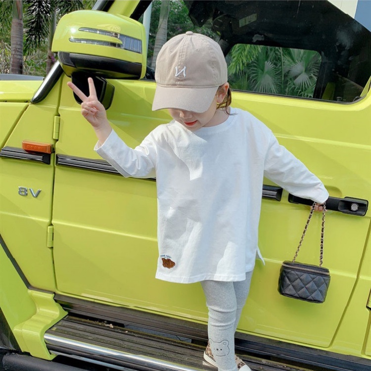 女童上衣【24H出貨】💛韓系 女童 素面小熊長袖上衣 童裝 女童裝 女童上衣 長袖上衣 女童套裝 女童套裝秋冬 長版T-細節圖5