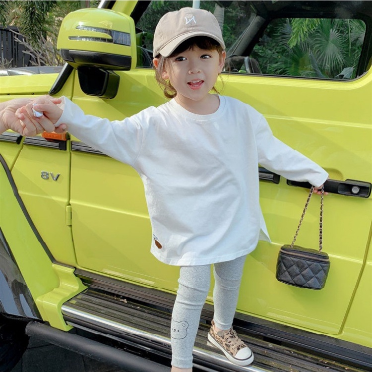 女童上衣【24H出貨】💛韓系 女童 素面小熊長袖上衣 童裝 女童裝 女童上衣 長袖上衣 女童套裝 女童套裝秋冬 長版T-細節圖6