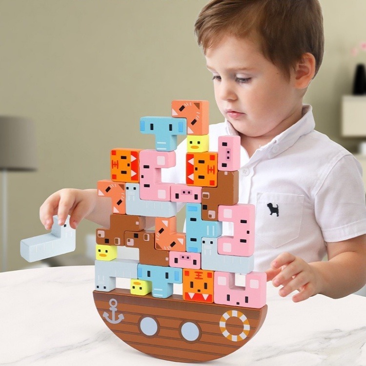 台灣現貨💛玩具 木製俄羅斯方塊 疊疊樂 蒙氏教學益智木製拼圖 益智拼圖 桌遊 兒童桌遊 親子互動玩具 畢業禮物兒童禮物-細節圖5