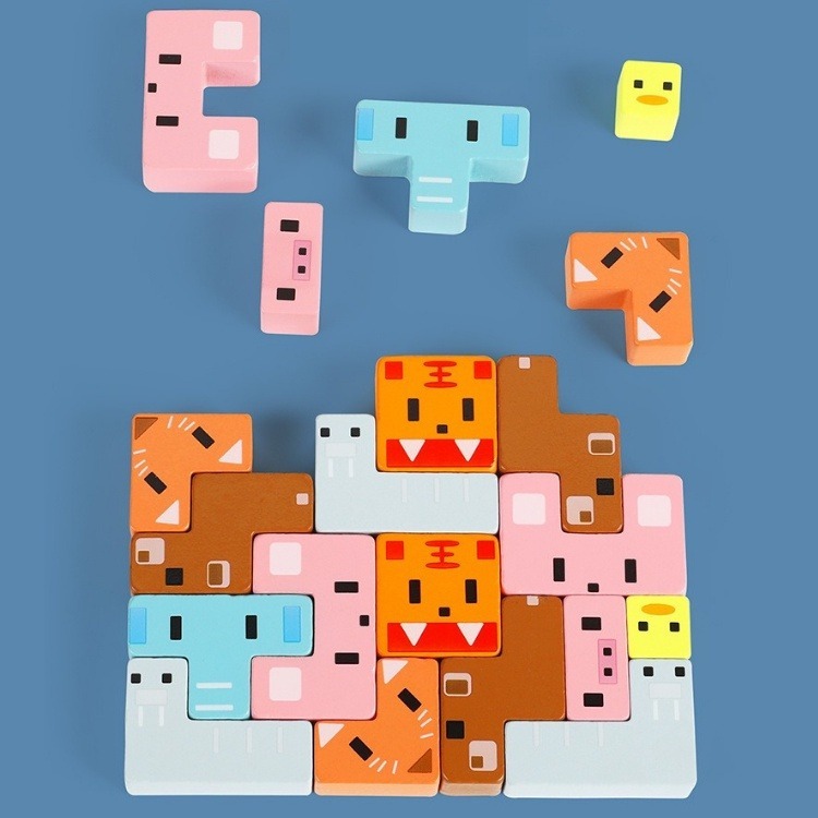 台灣現貨💛玩具 木製俄羅斯方塊 疊疊樂 蒙氏教學益智木製拼圖 益智拼圖 桌遊 兒童桌遊 親子互動玩具 畢業禮物兒童禮物-細節圖6