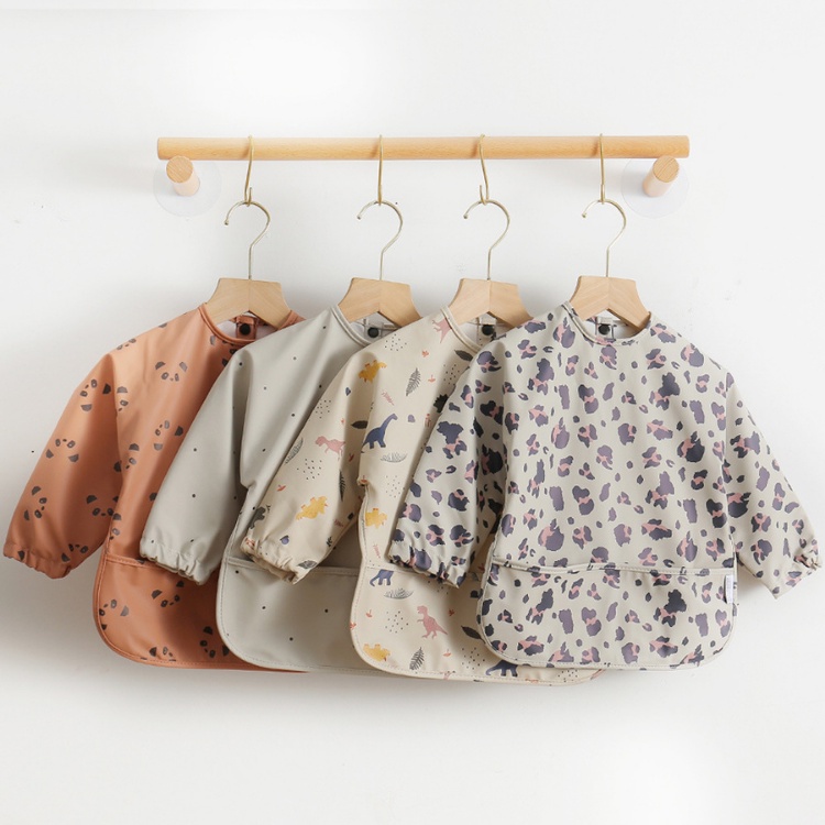 幼兒園畫畫衣【台灣現貨】💛防水圍兜 長袖圍兜 兒童防水反穿衣 吃飯圍兜 圍兜兜 兒童圍兜 嬰兒圍兜 口水巾圍兜 圍兜-細節圖2