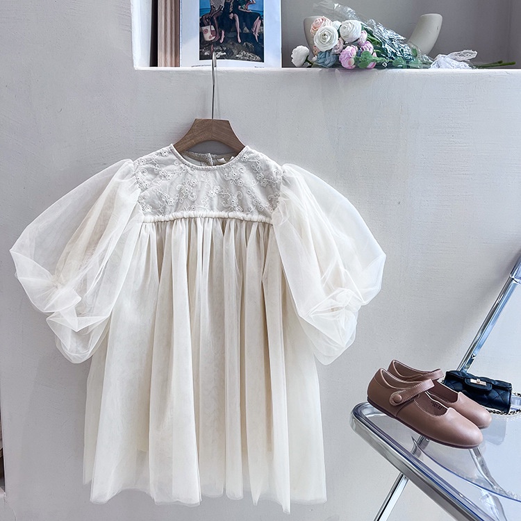 兒童洋裝【新款上市】💛韓系 絕美小仙女 仙氣爆表 蕾絲澎澎袖長袖洋裝 童裝 女童裝 女童洋裝 公主裝 洋裝 女童套裝-細節圖6