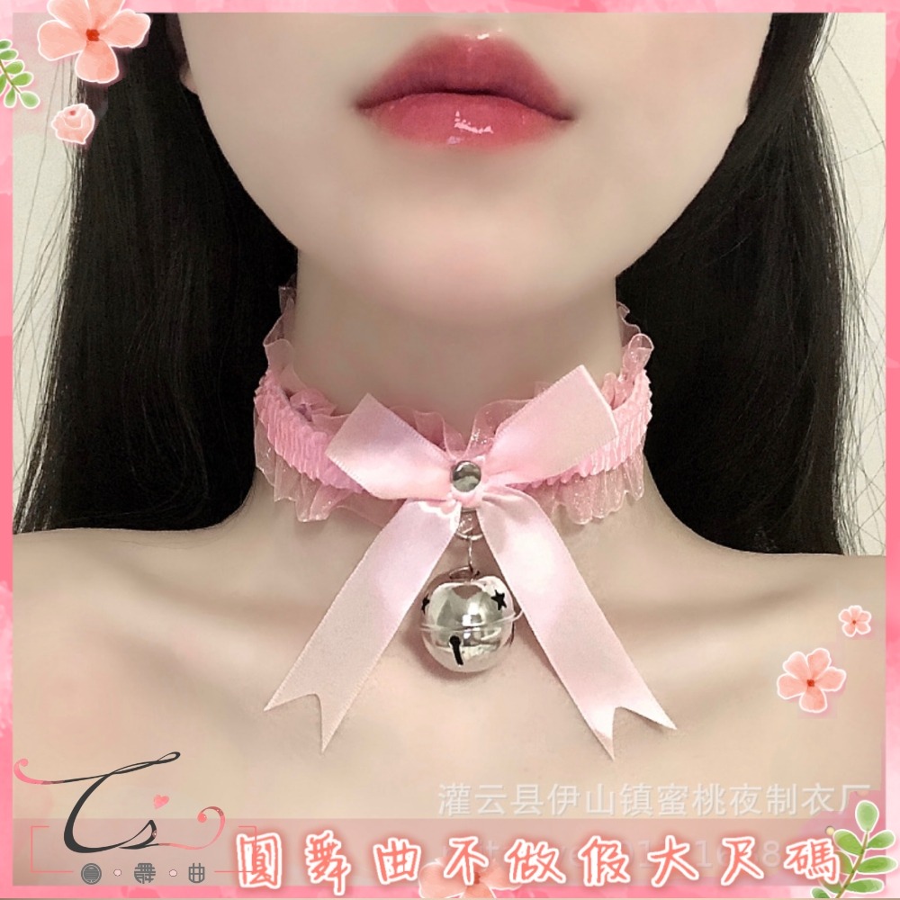 ♥小蘿莉蕾絲花邊鈴鐺頸圈-細節圖6