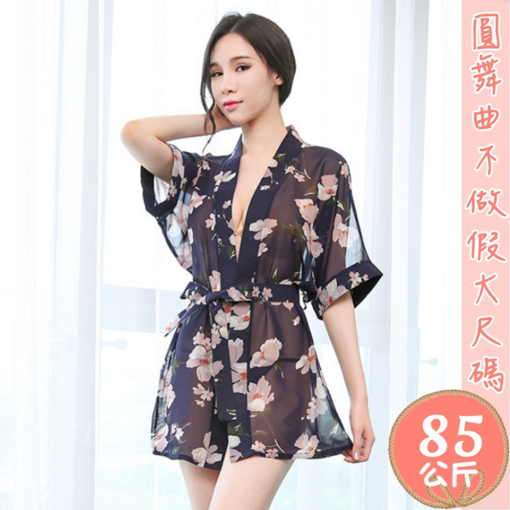 滿599送性感睡衣♥浪漫花朵印花雪紡睡袍-細節圖8