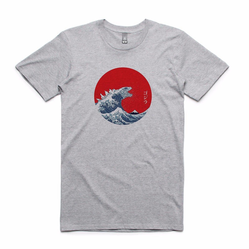 Godzilla Hokusai Circle 短袖T恤 3色 怪獸之王 哥吉拉 浮世繪 日本 海浪 海嘯-細節圖2