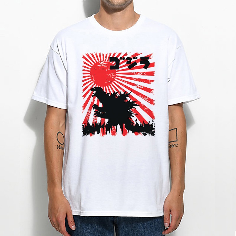 Godzilla Japane Flag 短袖T恤 4色 哥吉拉Tokyo 日本酷斯拉波浪恐龍暴龍-細節圖2