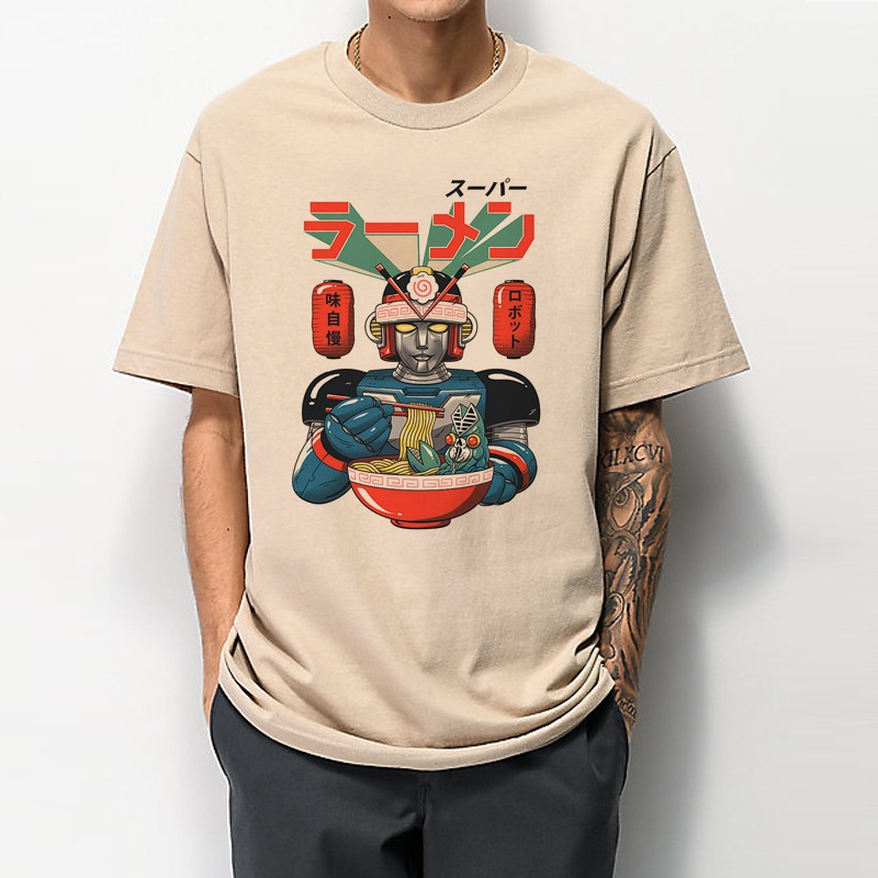 Super Ramen Bot 短袖T恤 3色 日本 拉麵 機器人 怪獸 酷斯拉 哥吉拉 浮世繪波浪 Japanese-細節圖3
