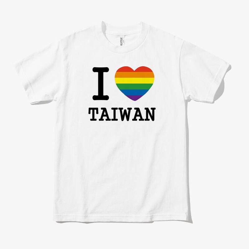 I Love TAIWAN flag 短袖T恤 白色 我愛台灣國旗Freestay潮流設計百搭愛心親子裝童T-細節圖4
