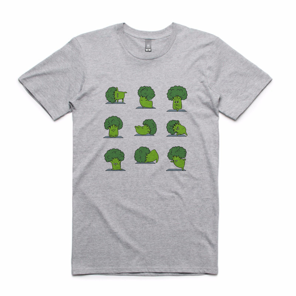 Broccoli Yoga 短袖T恤 2色 歐美潮牌 花椰菜 瑜珈 可愛 趣味 幽默 自創品牌-細節圖2